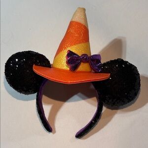 Disney Park Candy Corn Halloween Minnie Mouse Ears Headband Hat